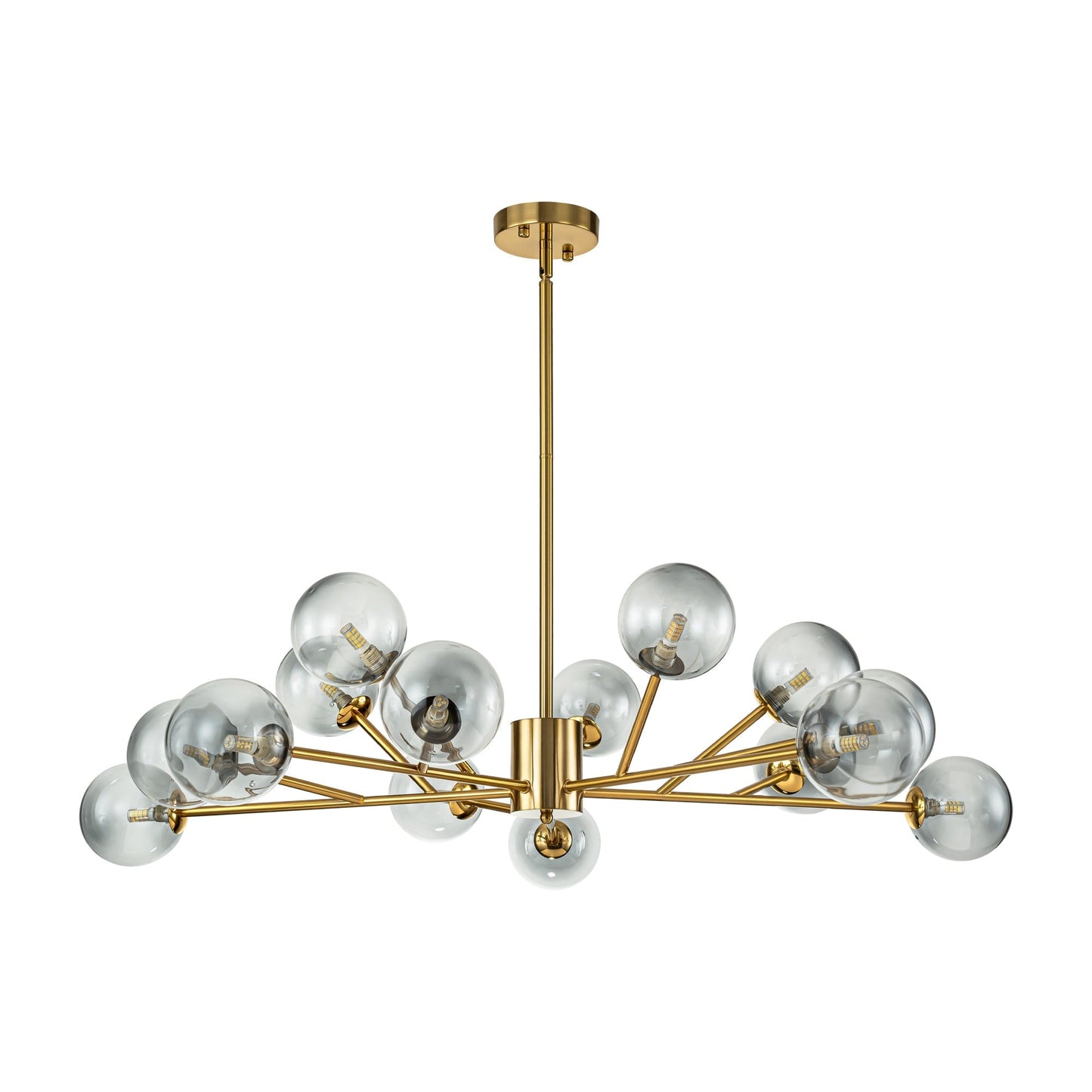 Grand lustre sphérique moderne à bulles de verre, noir ou doré, pour salle à manger