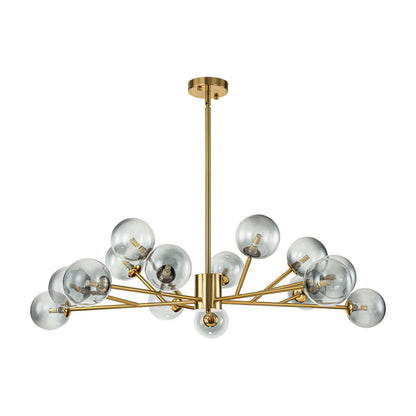 Grand lustre sphérique moderne à bulles de verre, noir ou doré, pour salle à manger