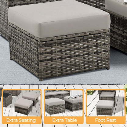 Ottomans en osier de jardin (2 pièces) - Solde