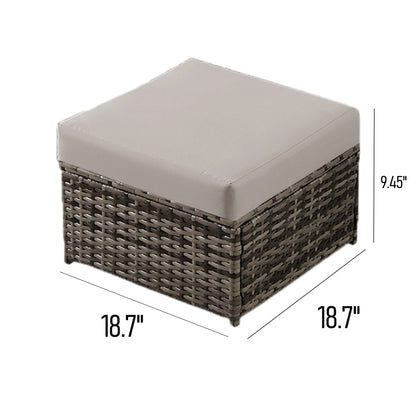 Ottomans en osier de jardin (2 pièces) - Solde