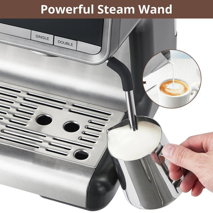 Machine à café expresso automatique 20 bar avec mousseur de lait pour barista à domicile