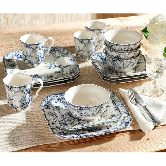 Service de table en porcelaine 222 Fifth Adelaide, 16 pièces, bleu