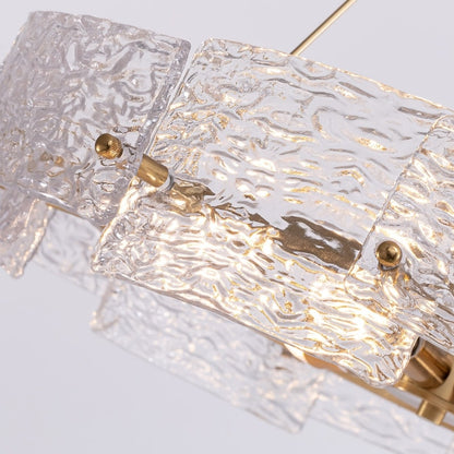 Luminaire suspendu moderne en cristal doré de 60 cm (23,6 po) à 6 lumières, style glamour, pour îlot de cuisine ou salle à manger.
