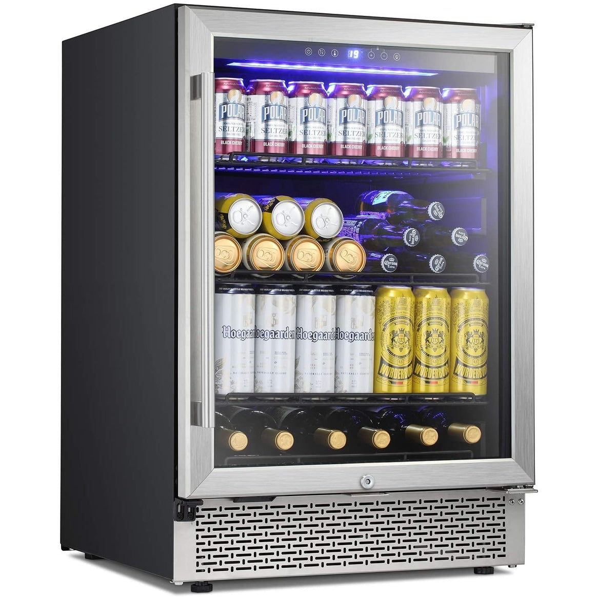 Réfrigérateur à boissons de 24 pouces, cave à vin intégrée, mini réfrigérateur