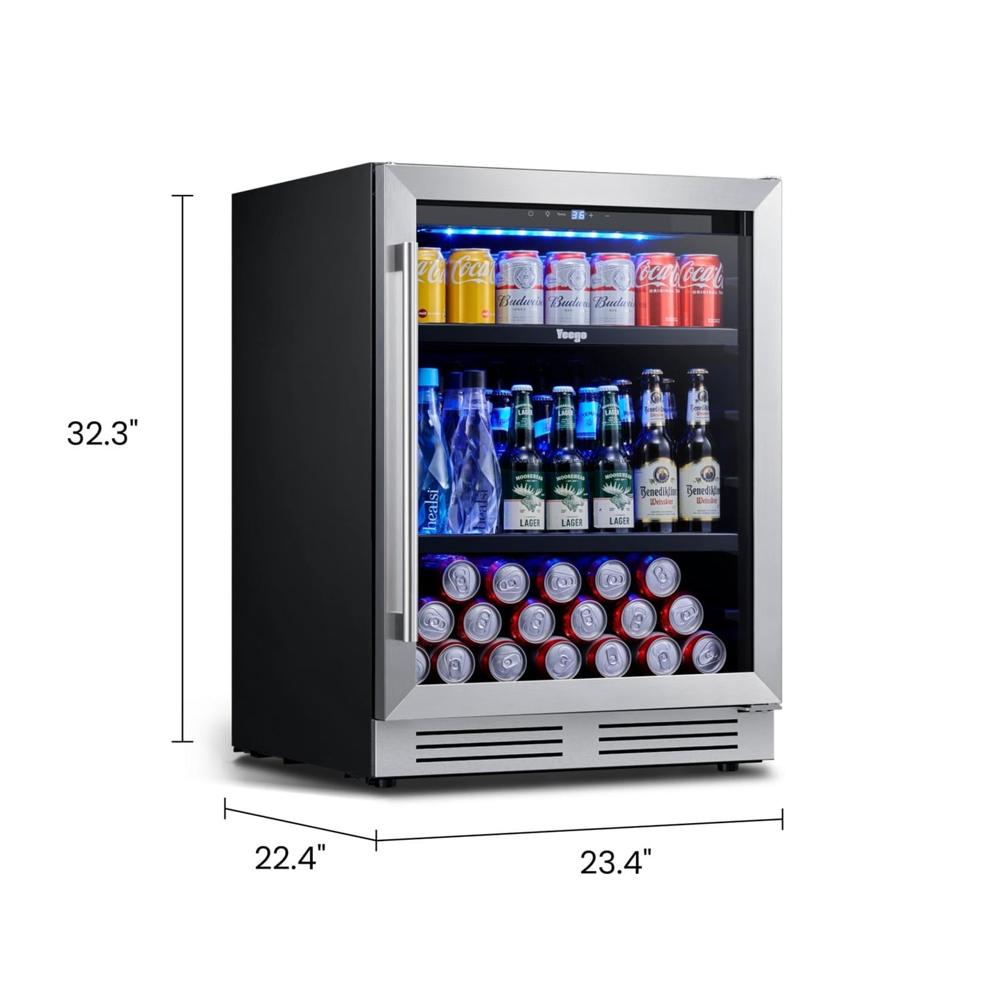 Réfrigérateur à boissons de 24 pouces, capacité de 140 canettes, pour sodas, vins et autres boissons - 24 pouces