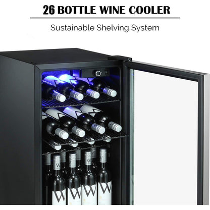 Cave à vin/réfrigérateur à boissons/mini-réfrigérateur pour 26 bouteilles - 17,52*19,29*31,18 pouces