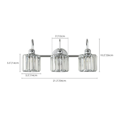 Éclairage de salle de bain moderne et élégant à 3/4 lumières, à intensité variable, avec cristaux, pour miroir.