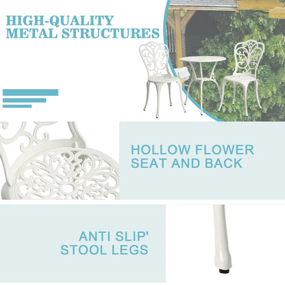Table et chaises de jardin pliantes en aluminium, 3 pièces, avec trou pour parasol.
