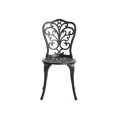 Table et chaises de jardin pliantes en aluminium, 3 pièces, avec trou pour parasol.