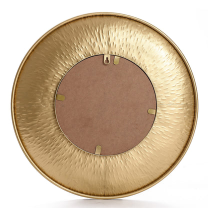 Ensemble de 3 miroirs muraux ronds en métal doré - 56,5 cm de diamètre x 6 cm de profondeur