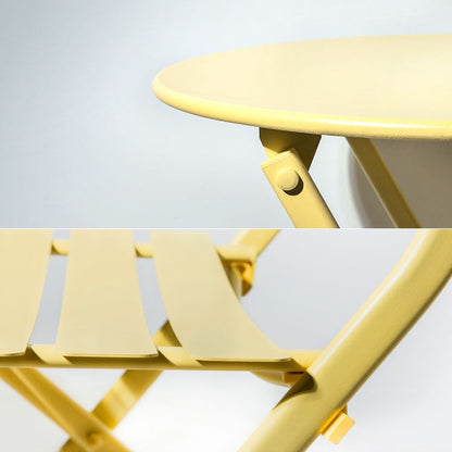 Ensemble de bistro minimaliste pour terrasse, 3 pièces, comprenant une table ronde et des chaises pliantes - Ensemble-de-bistro-pour-terrasse-3-pieces