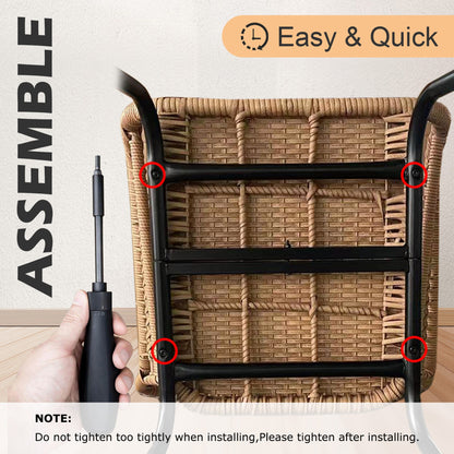 Ensemble de bistro en osier pour extérieur, 3 pièces, ensemble de chaises de patio en rotin résistant aux intempéries avec coussins.