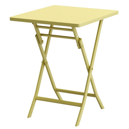 Ensemble de bistro minimaliste pour patio, 3 pièces, table carrée et chaises pliantes - 3 pièces