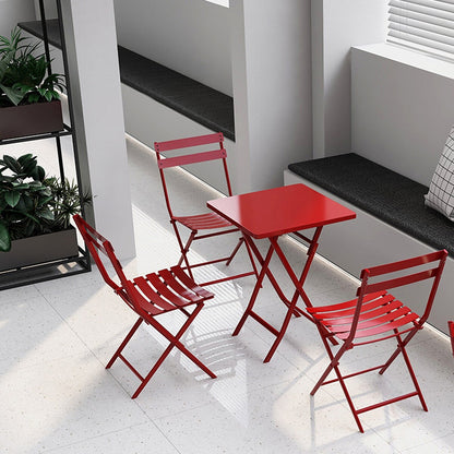 Ensemble de bistro minimaliste pour patio, 3 pièces, table carrée et chaises pliantes - 3 pièces