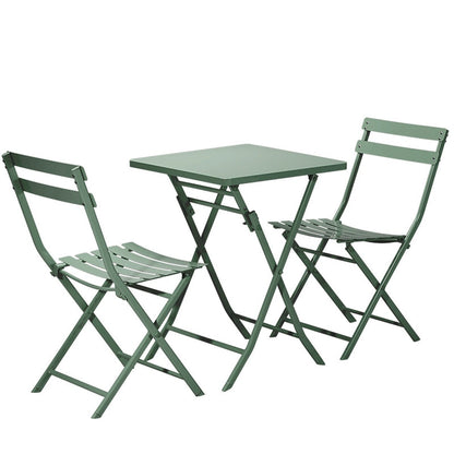 Ensemble de bistro minimaliste pour patio, 3 pièces, table carrée et chaises pliantes - 3 pièces