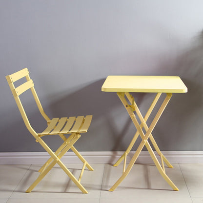Ensemble de bistro minimaliste pour patio, 3 pièces, table carrée et chaises pliantes - 3 pièces