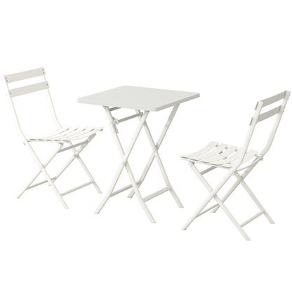 Ensemble de bistro minimaliste pour patio, 3 pièces, table carrée et chaises pliantes - 3 pièces