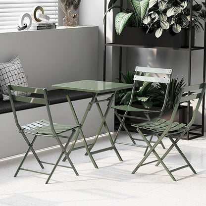 Ensemble de bistro minimaliste pour patio, 3 pièces, table carrée et chaises pliantes - 3 pièces
