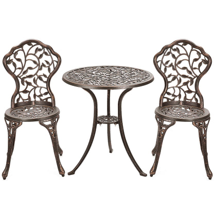 Ensemble de bistro extérieur 3 pièces, ensemble de meubles de patio, ensemble table et chaises