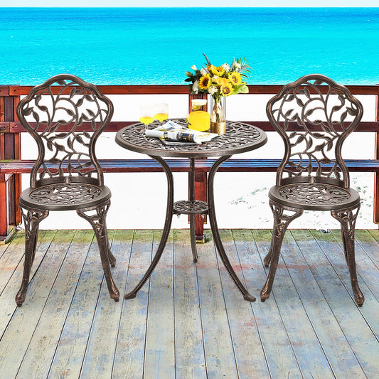 Ensemble de bistro extérieur 3 pièces, ensemble de meubles de patio, ensemble table et chaises