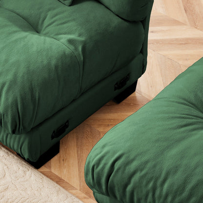 Canapé d'angle modulaire 3 places, canapé profond en forme de L, canapé nuage avec pouf convertible pour salon.