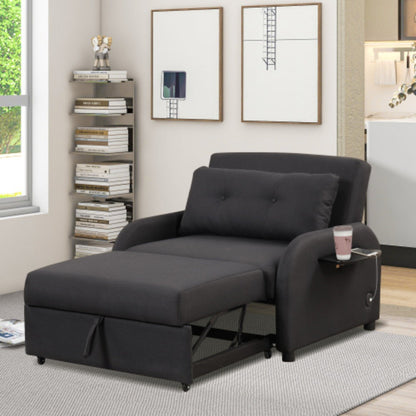 Canapé-lit 3-en-1 avec table d'appoint rabattable et ports USB de la marque Harper&amp;Bright Designs