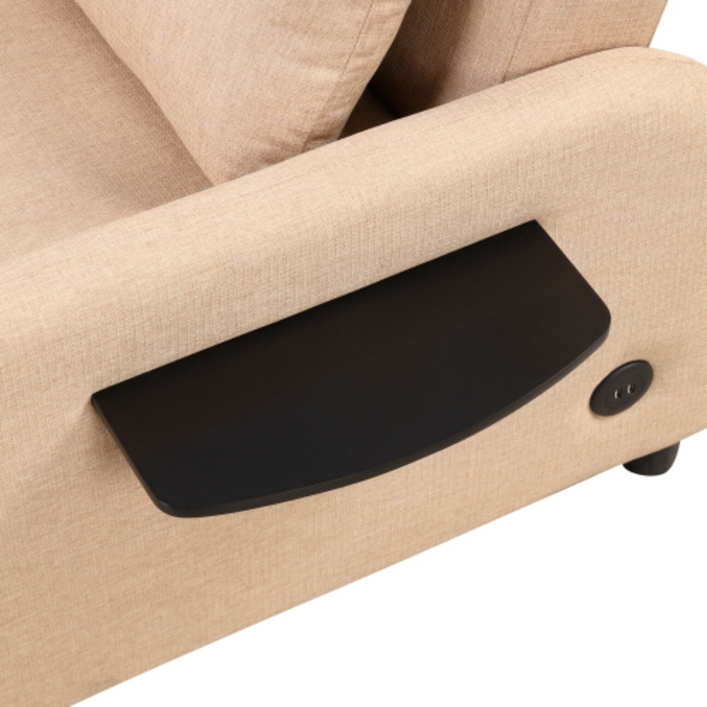 Canapé-lit 3-en-1 avec table d'appoint rabattable et ports USB de la marque Harper&amp;Bright Designs
