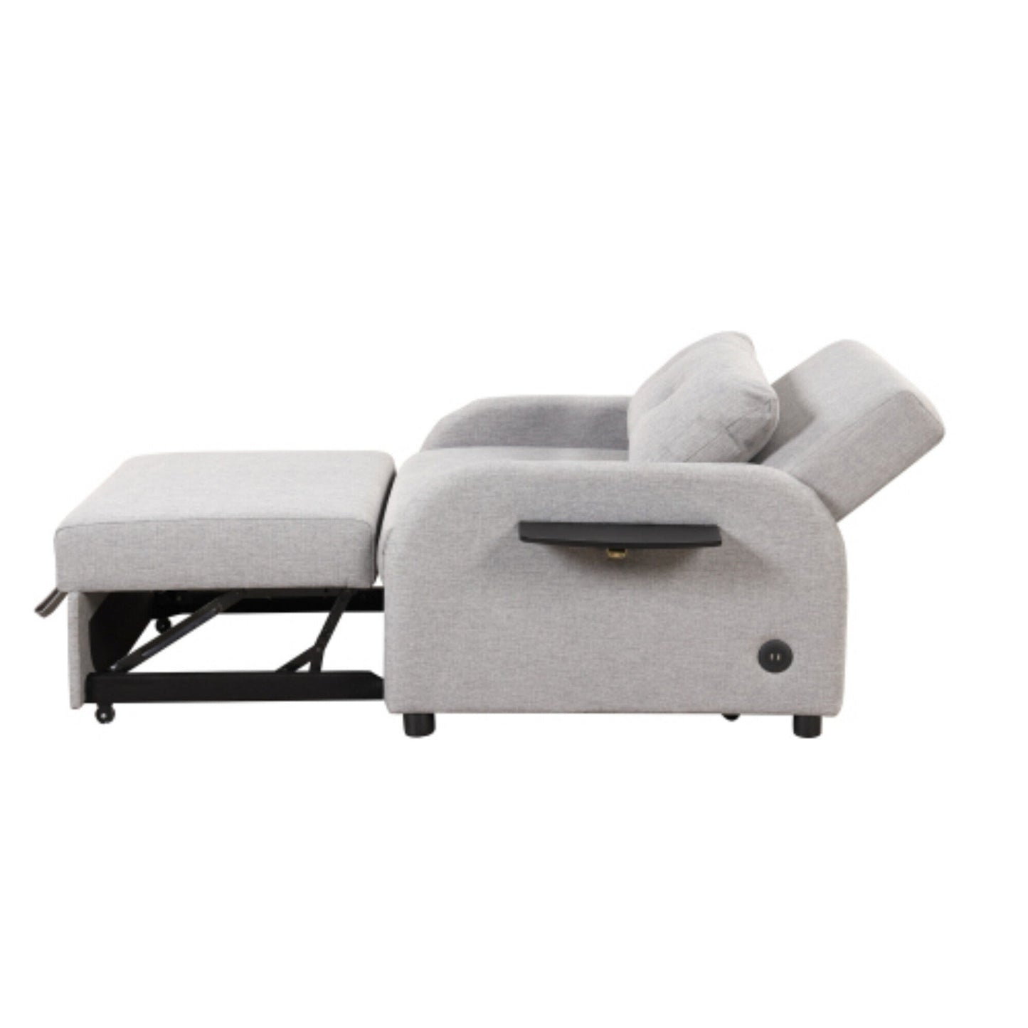 Canapé-lit 3-en-1 avec table d'appoint rabattable et ports USB de la marque Harper&amp;Bright Designs