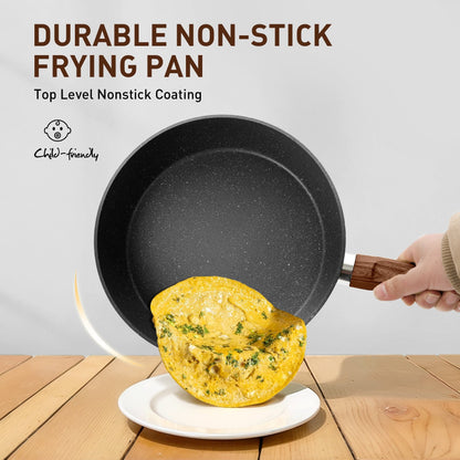 Ensemble de 30 pièces pour cuisine, comprenant des casseroles et poêles en granit, antiadhésives.