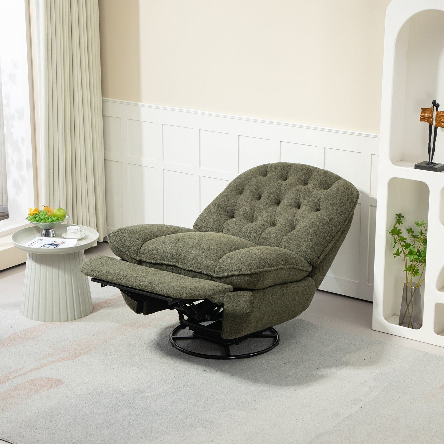 Lot de 2 chaises de salon inclinables pivotantes à 360 degrés et réglables.