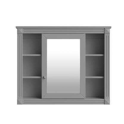 Meuble-lavabo moderne de 91 cm (36 pouces) pour salle de bain avec lavabo intégré et armoire à miroir, 2 portes et 2 tiroirs