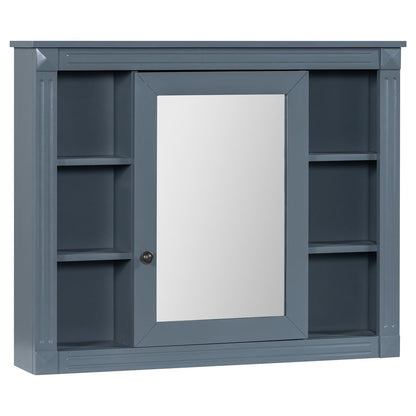 Meuble-lavabo moderne de 91 cm (36 pouces) pour salle de bain avec lavabo intégré et armoire à miroir, 2 portes et 2 tiroirs