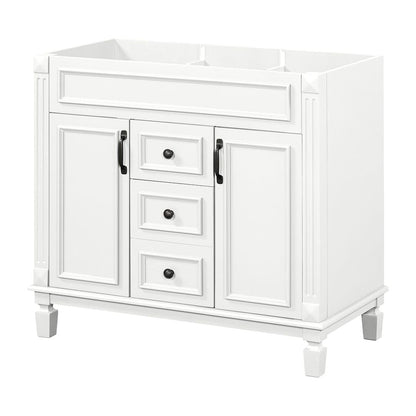 Meuble-lavabo moderne de 91 cm (36 pouces) pour salle de bain avec lavabo intégré et armoire à miroir, 2 portes et 2 tiroirs