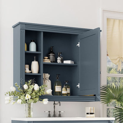 Meuble-lavabo moderne de 91 cm (36 pouces) pour salle de bain avec lavabo intégré et armoire à miroir, 2 portes et 2 tiroirs