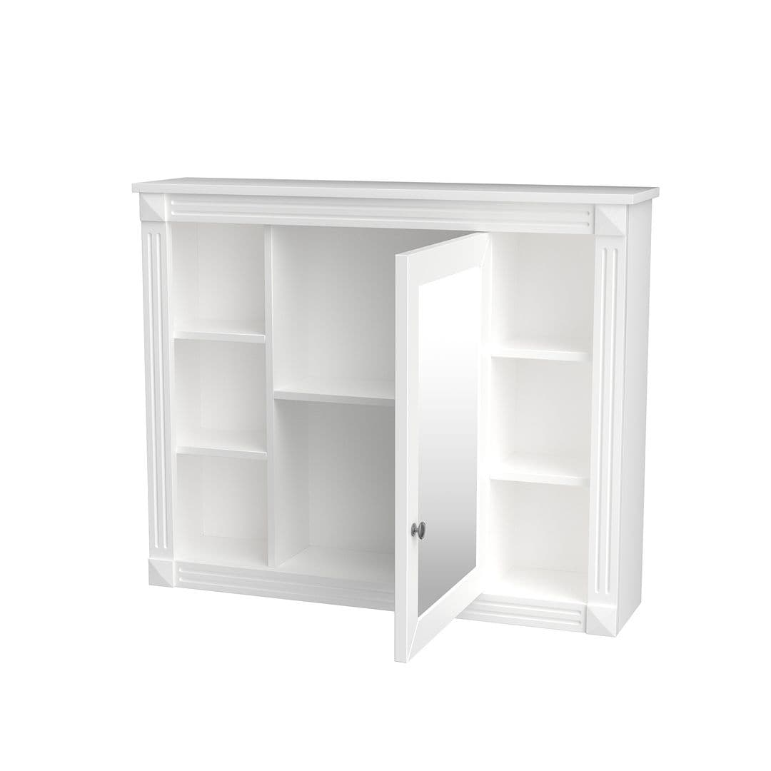 Meuble-lavabo moderne de 91 cm (36 pouces) pour salle de bain avec lavabo intégré et armoire à miroir, 2 portes et 2 tiroirs