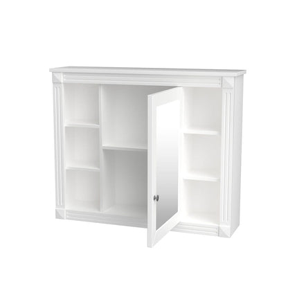Meuble-lavabo moderne de 91 cm (36 pouces) pour salle de bain avec lavabo intégré et armoire à miroir, 2 portes et 2 tiroirs