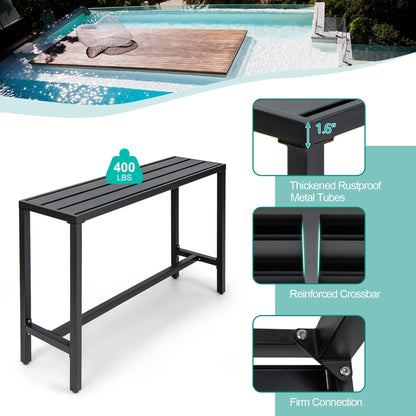 Ensemble table et chaises de bar de patio 3 pièces en métal avec coussins