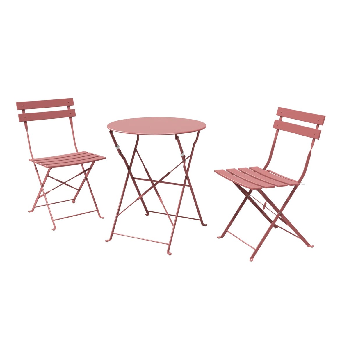 Ensemble de bistro pliable en métal 3 pièces, ensemble de conversation résistant aux intempéries pour l'intérieur et l'extérieur, pour patio, cour, jardin.