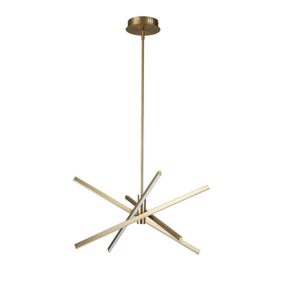 Luminaire suspendu linéaire en forme de sputnik, en aluminium noir/doré, à LED, style moderne, pour salon/salle à manger/cuisine.