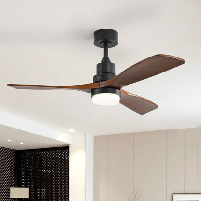 Ventilateur de plafond à LED intégré de 48 et 52 pouces avec éclairage et télécommande, moteur à courant continu réversible.