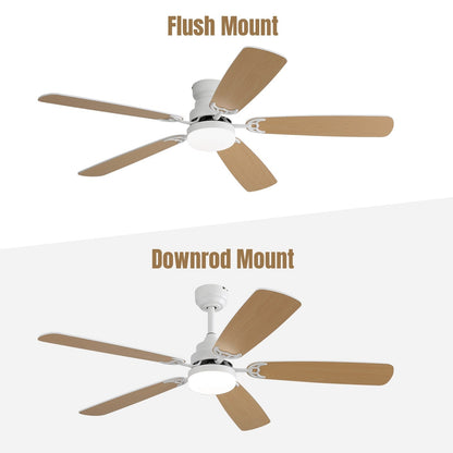 Ventilateur de plafond à LED intégré de 48 et 52 pouces avec éclairage et télécommande, moteur à courant continu réversible.