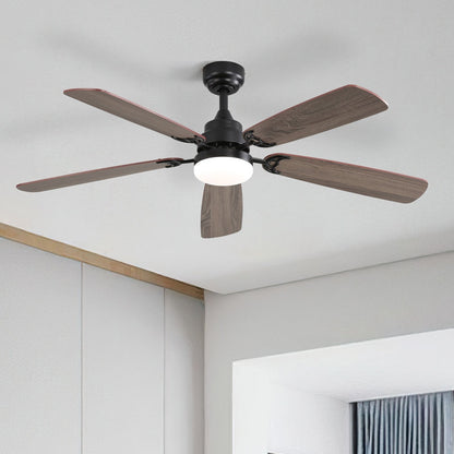 Ventilateur de plafond à LED intégré de 48 et 52 pouces avec éclairage et télécommande, moteur à courant continu réversible.