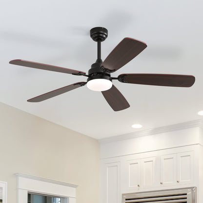 Ventilateur de plafond à LED intégré de 48 et 52 pouces avec éclairage et télécommande, moteur à courant continu réversible.
