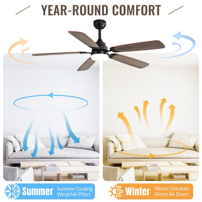 Ventilateur de plafond à LED intégré de 48 et 52 pouces avec éclairage et télécommande, moteur à courant continu réversible.