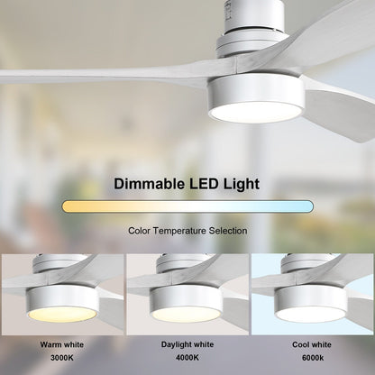 Ventilateur de plafond à LED intégré de 48 et 52 pouces avec éclairage et télécommande, moteur à courant continu réversible.