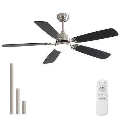 Ventilateur de plafond à LED intégré de 48 et 52 pouces avec éclairage et télécommande, moteur à courant continu réversible.