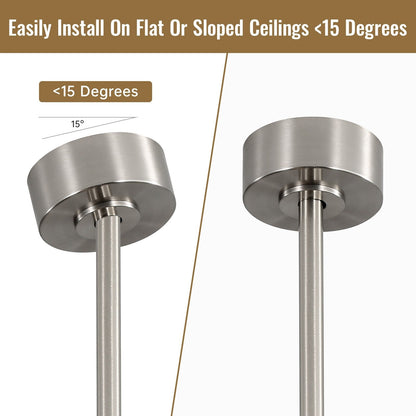 Ventilateur de plafond à LED intégré de 48 et 52 pouces avec éclairage et télécommande, moteur à courant continu réversible.