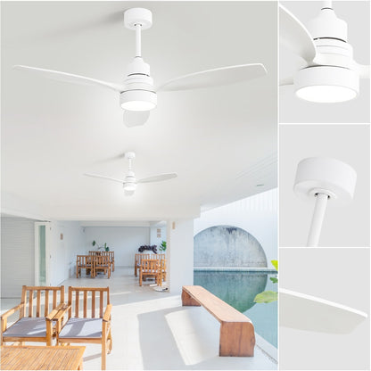 Ventilateur de plafond à LED intégré de 48 et 52 pouces avec éclairage et télécommande, moteur à courant continu réversible.