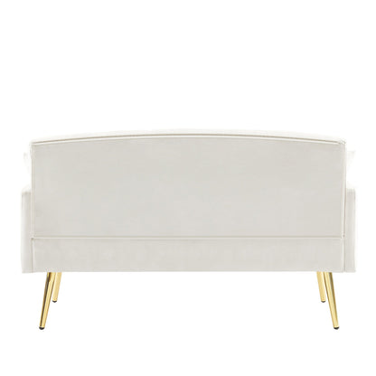 Canapé 2 places en velours 55,5 pouces avec 2 coussins, design contemporain et assemblage facile.