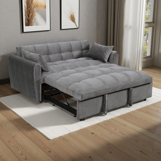 Canapé-lit convertible 3-en-1 en velours 64,96 avec dossier réglable, poche de rangement et capacité de poids de 227 kg.